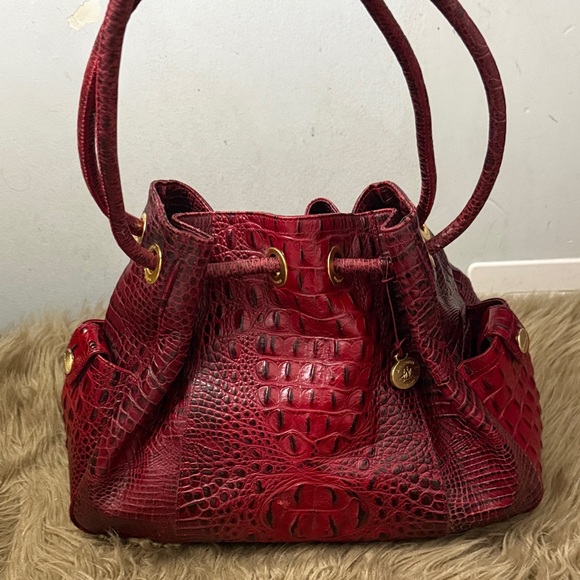 Brahmin Belinda Melbourne Red Crocodile-Embossed Women's Bag medium / large - Picture 3 of 15